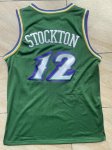 NBA 12 Stockton Utah Jazz Maillot Retro green brodé